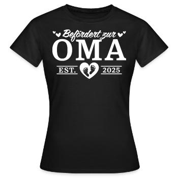 Werdende Großmutter Befördert zur Oma 2025 - Frauen T-Shirt - Schwarz - Vorne - AI Model Female 172 dark (172cm)