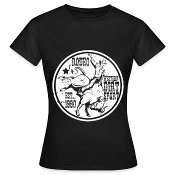 Cowboy de rodéo équitation taureau western lasso cadeau - T-shirt Femme - noir - Devant - AI Model Female 172 dark (172cm)