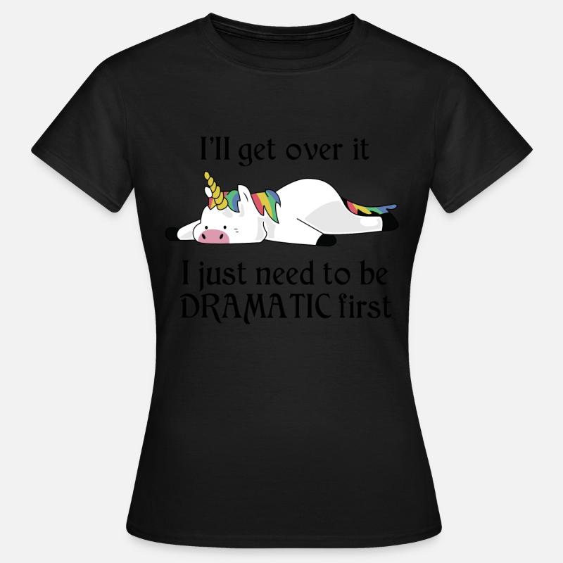Dramatic Unicorn - T-shirt Femme - noir
