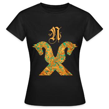 Pignon pour chevaux E 95 N - T-shirt Femme - noir - Devant - AI Model Female 172 dark (172cm)