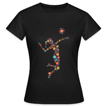 Volley-ball femme ou fille - T-shirt Femme - noir - Devant - AI Model Female 172 dark (172cm)