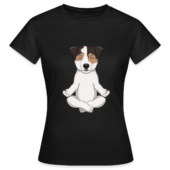 Parson Russell Terrier meditiert - Frauen T-Shirt - Schwarz - Vorne - AI Model Female 172 dark (172cm)