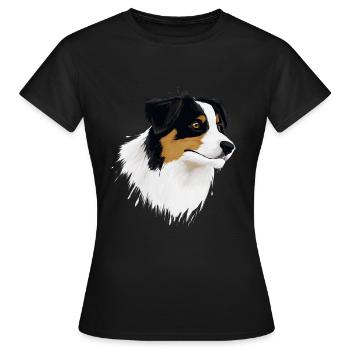 AUSTRALIAN SHEPHERD - T-shirt Femme - noir - Devant - AI Model Female 172 dark (172cm)