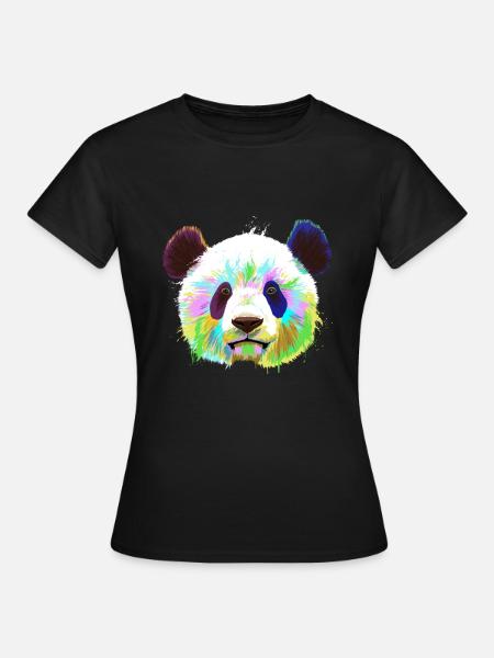 Splash Panda - Frauen T-Shirt - Schwarz