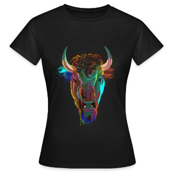 Bison Splash - Women's T-Shirt - black - Front - AI Model Female 172 dark (172cm)
