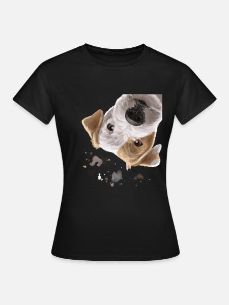 Neugieriger Parson Russell Terrier Hund - Dame-T-shirt - sort