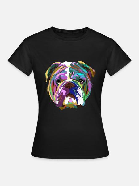Splash Englische Bulldogge - Frauen T-Shirt - Schwarz
