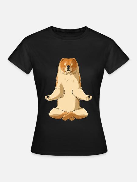 Meditierender Chow Chow Hund - Frauen T-Shirt - Schwarz