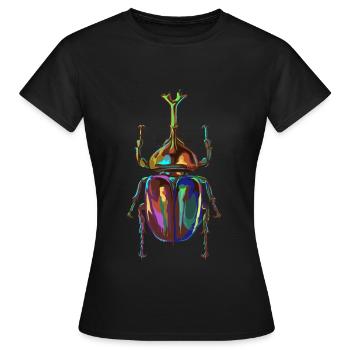 Farbiger Nashornkäfer - Frauen T-Shirt - Schwarz - Vorne - AI Model Female 172 dark (172cm)