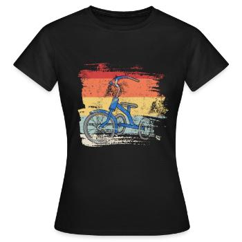 Tricycle rétro - T-shirt Femme - noir - Devant - AI Model Female 172 dark (172cm)