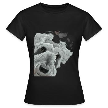 Chien museau curieux - T-shirt Femme - noir - Devant - AI Model Female 172 dark (172cm)
