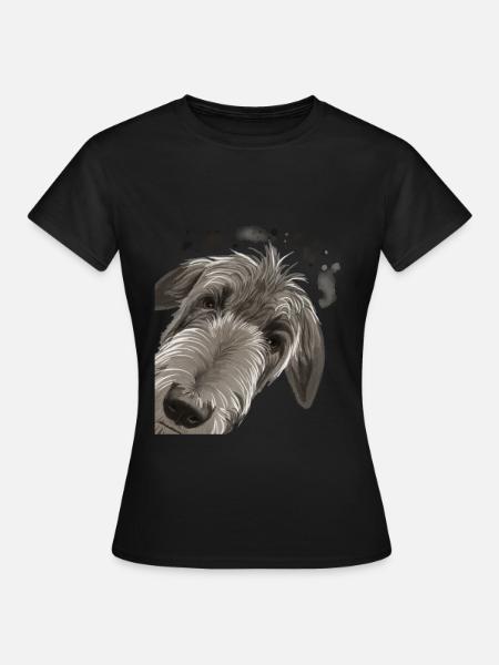 Neugieriger Deerhound Hund - Frauen T-Shirt - Schwarz