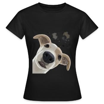 Chien Curieux Whippet - T-shirt Femme - noir - Devant - AI Model Female 172 dark (172cm)