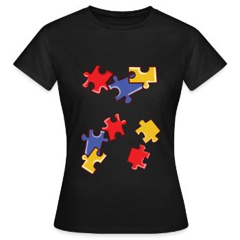 Puzzle - Women's T-Shirt - black - Front - AI Model Female 172 dark (172cm)