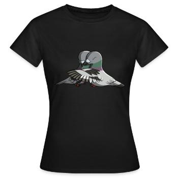 Câliner les pigeons - T-shirt Femme - noir - Devant - AI Model Female 172 dark (172cm)