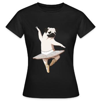 Drôle de ballerine Chien Danse Ballet Carlin - T-shirt Femme - noir - Devant - AI Model Female 172 dark (172cm)