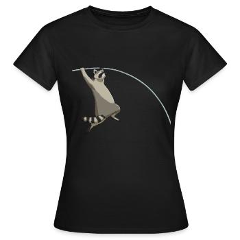 Saut à la perche Raccoon Saut à la perche - T-shirt Femme - noir - Devant - AI Model Female 172 dark (172cm)