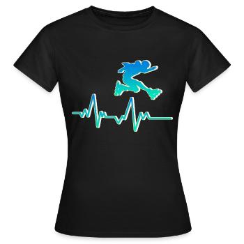 Rollerblades rollers - T-shirt Femme - noir - Devant - AI Model Female 172 dark (172cm)