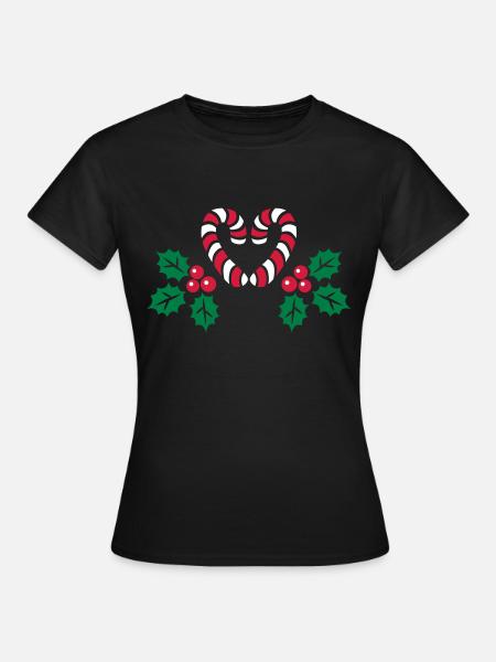 Candy Cane - T-shirt Femme - noir