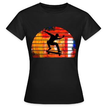 skateboard - T-shirt Femme - noir - Devant - AI Model Female 172 dark (172cm)