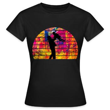 Père et fille - T-shirt Femme - noir - Devant - AI Model Female 172 dark (172cm)