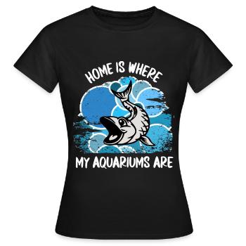Aquarium Aquarists Fish Ornamental fish Aquaristics - Women's T-Shirt - black - Front - AI Model Female 172 dark (172cm)