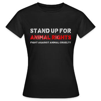 Setz dich für Tierrechte ein - Frauen T-Shirt - Schwarz - Vorne - AI Model Female 172 dark (172cm)