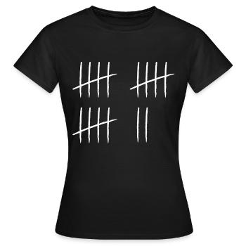 17 Year Old 17th 17 Hash Marks Birthday - 17 years old - Women's T-Shirt - black - Front - AI Model Female 172 dark (172cm)