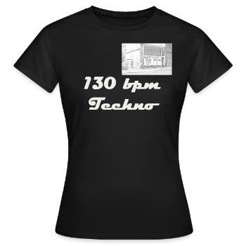 130bpm Techno Coffre-fort - T-shirt Femme - noir - Devant - AI Model Female 172 dark (172cm)