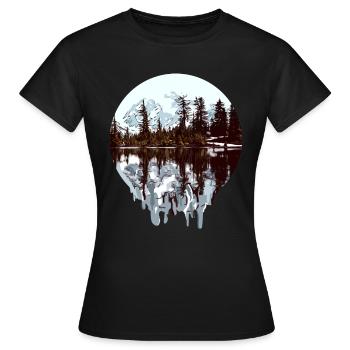 Natur - Alaska - Wildnis - Frauen T-Shirt - Schwarz - Vorne - AI Model Female 172 dark (172cm)
