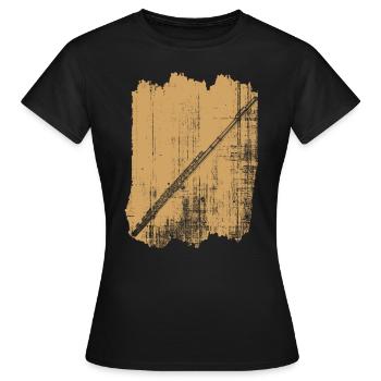 querflöte - Frauen T-Shirt - Schwarz - Vorne - AI Model Female 172 dark (172cm)