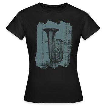 Tuba Instrument - Women's T-Shirt - black - Front - AI Model Female 172 dark (172cm)