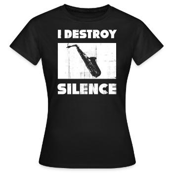 saxophone sax saxo - T-shirt Femme - noir - Devant - AI Model Female 172 dark (172cm)