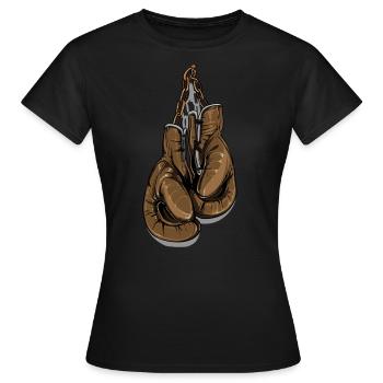 boxsport boxhandschuh - Frauen T-Shirt - Schwarz - Vorne - AI Model Female 172 dark (172cm)