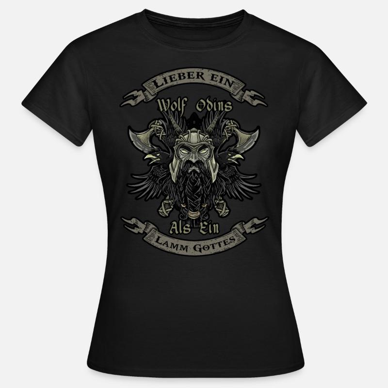 odins wolf viking celtic walhalla - Women's T-Shirt - black