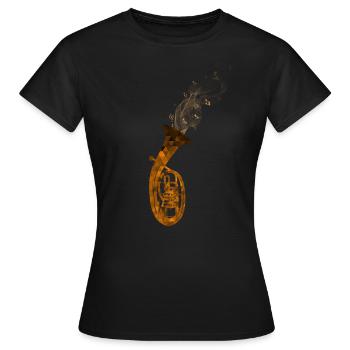 Tenor horn musician - Women's T-Shirt - black - Front - AI Model Female 172 dark (172cm)