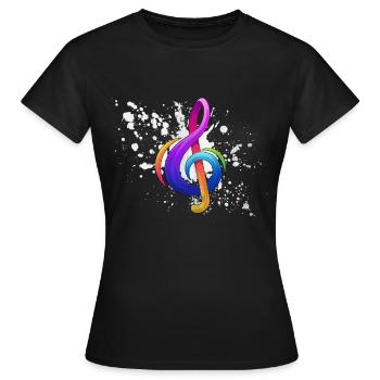musical note - Women's T-Shirt - black - Front - AI Model Female 172 dark (172cm)