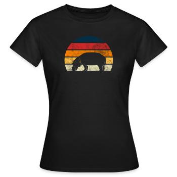 Nilpferd - Frauen T-Shirt - Schwarz - Vorne - AI Model Female 172 dark (172cm)