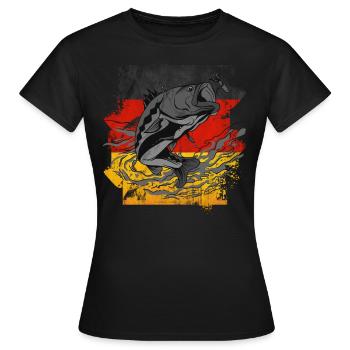 deutsche Fischerei - Frauen T-Shirt - Schwarz - Vorne - AI Model Female 172 dark (172cm)