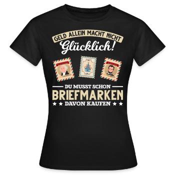 Briefmarken lustiger Spruch Briefmarken Sammler Po - Frauen T-Shirt - Schwarz - Vorne - AI Model Female 172 dark (172cm)