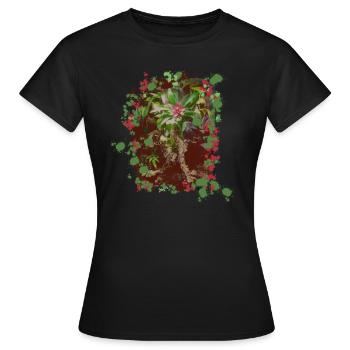 Terrarium | Jardin de bouteilles - T-shirt Femme - noir - Devant - AI Model Female 172 dark (172cm)