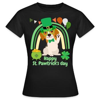 Fun beagle dog st patrick’s day Irish green paddy - T-shirt Femme - noir - Devant - AI Model Female 172 dark (172cm)