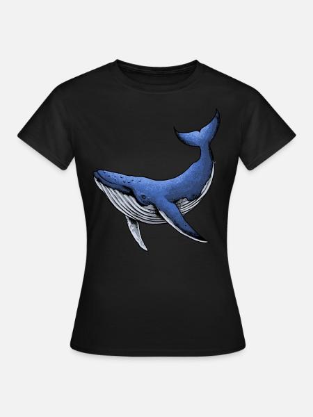 Blauer Orca-Wal-Geschenk - Frauen T-Shirt - Schwarz