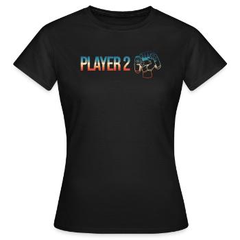 Zocker Paar player 2 in Kombination mit - Frauen T-Shirt - Schwarz - Vorne - AI Model Female 172 dark (172cm)