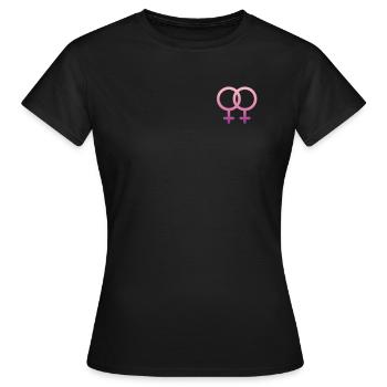 Symbole de genre de la fierté lesbienne Vénus - T-shirt Femme - noir - Devant - AI Model Female 172 dark (172cm)