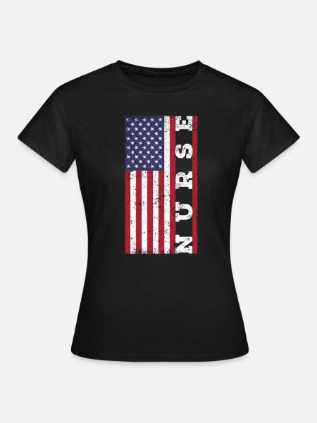 Patriotische Krankenschwester, - Frauen T-Shirt - Schwarz