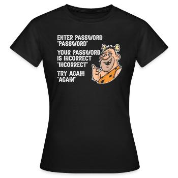 Drôle d’homme des cavernes - T-shirt Femme - noir - Devant - AI Model Female 172 dark (172cm)