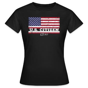 US citizens, approx. 2023 - Women's T-Shirt - black - Front - AI Model Female 172 dark (172cm)
