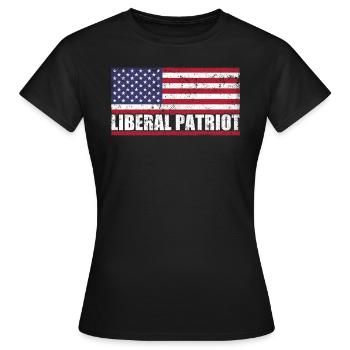Liberal Patriot USA Flag Patriotic - Women's T-Shirt - black - Front - AI Model Female 172 dark (172cm)