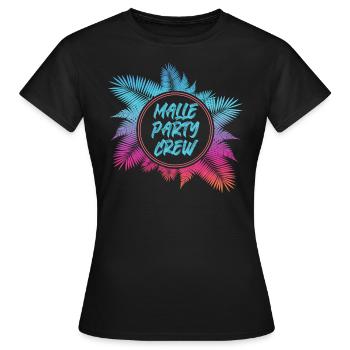 Malle Party Crew Mallorca Urlaub Gruppen - Frauen T-Shirt - Schwarz - Vorne - AI Model Female 172 dark (172cm)